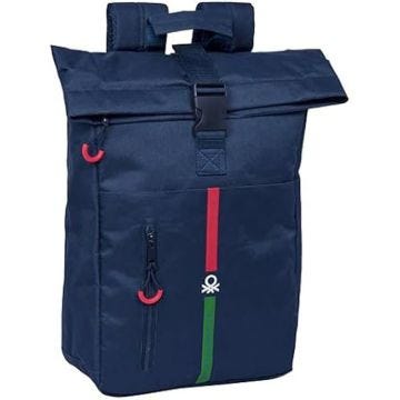 Sac à dos Benetton Italy pour ordinateur portable 15,6" - Confortable et polyvalent - Bleu marine