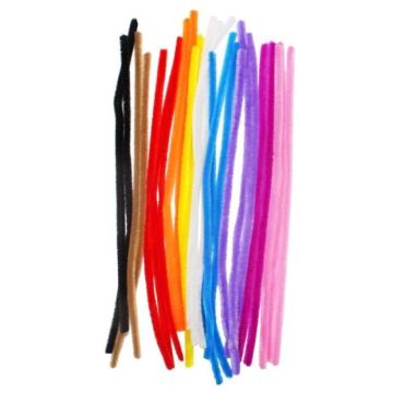 Lot de 25 fils chenilles 'Feutrines by Sodertex' Multicolores 8 mm x 30 cm