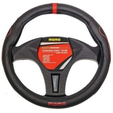 VOLANT COUVERTURE MOMO 014 COULEUR NOIR - ROUGE - MOMO USA