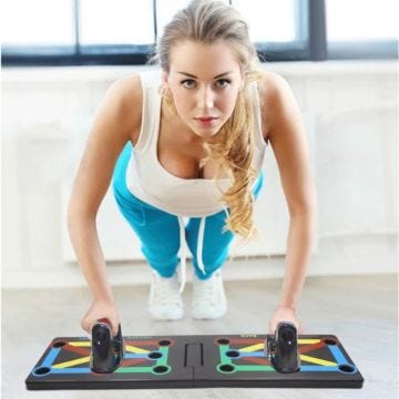 Planche de Musculation Push Up Board Pliable Multifonction avec Poignée équipement d’Entrainement d’intérieur