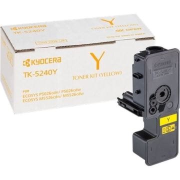 Cartouche de toner KYOCERA TK 5240Y originale jaune pour ECOSYS M5526cdn, M5526cdw, P5026cdn, P5026cdw