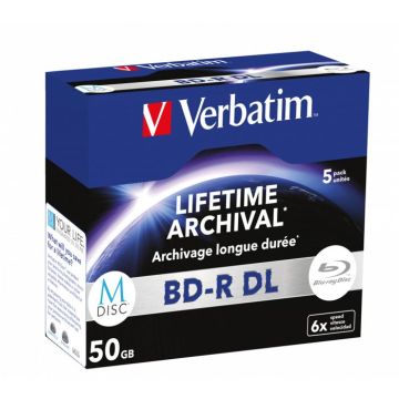 Cd vierge pour pc - dvd vierge pour pc - blu-ray pour pc Verbatim - 43846 - MDisc BD-R DL 6X 50GB 5 Pack JewelCASE