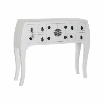 console style oriental blanc, argenté sapin, mdf, console 98 cm