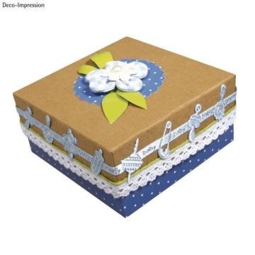 Ruban satin Motifs naissance Bleu 4 mètres - Rayher