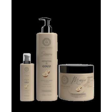 Kera Queen's Trio Coco et Kératine Shampoing 500ml + Masque 500ml + Sérum 100ml