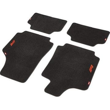 Tapis de voiture - FORMULA 1 - CM470 - Noir/Rouge - 4 pièces - Antidérapant et durable