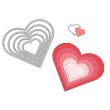 SIZZIX Matrice de découpe Framelits Set 6 pièces - Cœurs
