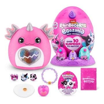 Peluches surprises - ZURU - Eggzania Mini Surprise S1 - 10 surprises - 6 modèles - Moelleuse