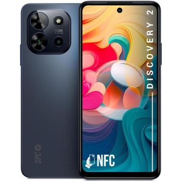 SPC Discovery 2 - Smartphone 6,6” HD+, 8 Go RAM (+8 RAM virtuelle), 256 Go mémoire, Triple Cam, NFC, Charge Rapide – Deep Sky