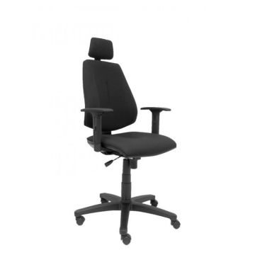 Fauteuil de direction avec mécanisme synchro, appui-tête et accoudoirs réglables Siège et dossier rembourrés en tissu BALI noir