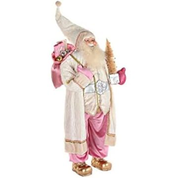 Décoration de Noël - DKD HOME DECOR - Estándar - Gris et Rose - Polyester et PVC - 60x50x124 cm
