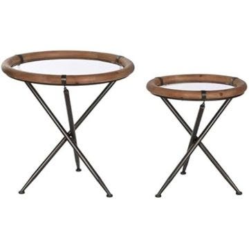 Tables de salon - HOME ESPRIT - Lot de 2 - Noir - Verre - 65 x 65 x 66 cm