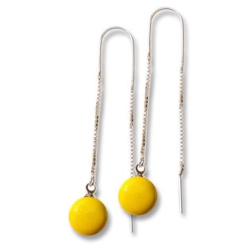 Boucles d'oreille Chaine pendante Jaune - Ceraselle