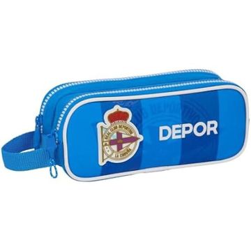 Trousse Double - SAFTA - Real Deportivo DE LA CORUÑA - Confortable - Polyvalente - 21x6x8 cm