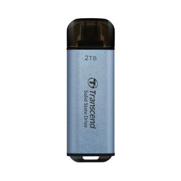 Disque dur externe - TRANSCEND - ESD300C - SSD - 2 To - USB 3.2 Gen 2x1 - Bleu ciel