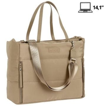 Sac cabas rembourrée ordinateur portable bébé Moos - camel - TU