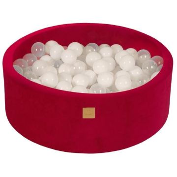 MeowBaby® Magenta Piscine à Balles Ronde 90x30cm, balles: Blanc/Transparent