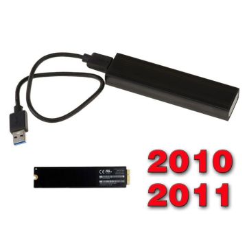 Boitier pour SSD Mac Air 2010 2011 vers USB3 (USB 3.0 5G) pour SSD de Mac en 6+12 broches (MC505 MC506 MC965 MC968)