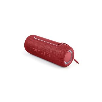 Enceinte sans fil MUSE M-780 BTR rouge avec 20 W de puissance, connexion Bluetooth et USB-C, résistance à la poussière et à l'eau