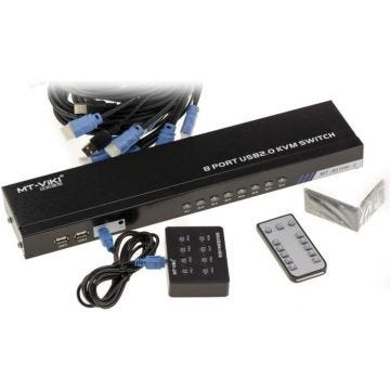 Boitier de partage KVM SWITCH AUTOMATIQUE pour 8 PC. Connexions HDMI et USB, contrôle à distance. Résolution supportée 4096x2160