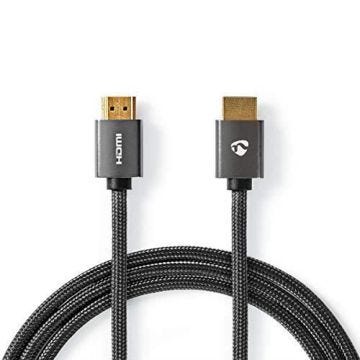 Nedis Câble HDMI Haute Vitesse avec Ethernet Connecteur HDMI? vers Connecteur HDMI? Gris Métal Câble Tressé