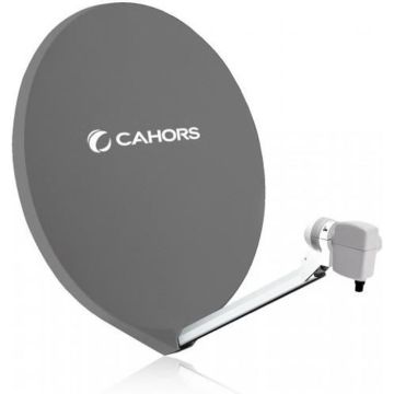CAHORS PARABOLE SATELLITE FIBRE COMPOSITE GRIS ANTHRACITE SMC 80CM + LNB SINGLE