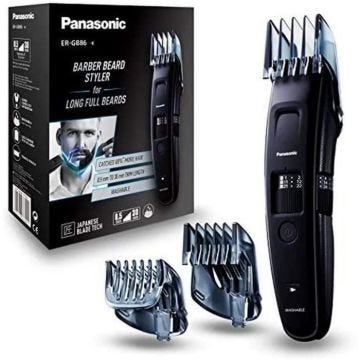 Panasonic ER-GB86-K503 | Tondeuse Barbe Longues, 58 Réglages, 3 Accessoires, Autonomie 50 min, Charge 1 h, Wet & Dry Noir