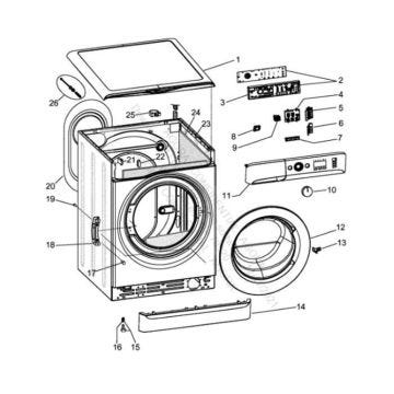 Hublot complet repère 12 - Lave-linge - INDESIT, PRIVILEG - Blanc - Poignée