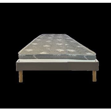 Matelas sommier Gris 80x200 x 22 cm - Trs ferme - Face Hiver Laine - Ame Poli Lattex Haute Densite