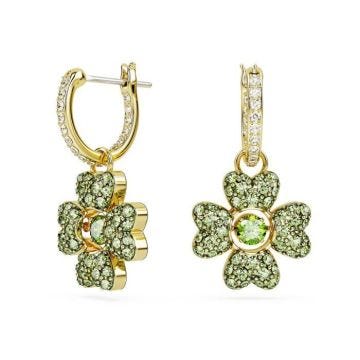 Boucles d'oreilles femme - Swarovski - Boucles d'oreilles Swarovski Idyllia trèfle vert - Couleur de la matière:Jaune