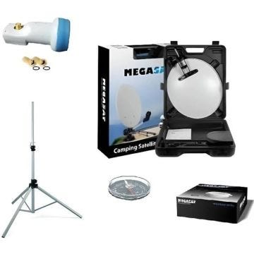 KIT CAMPING CAR Parabole 35 CM + Trepied + LNB OPTEX + Câble 10M + Boussole HD ME