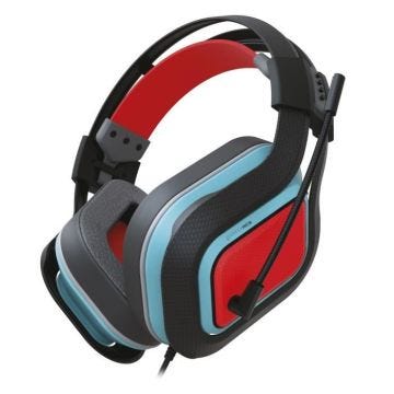 Casque de jeu stéréo filaire HC-9 Bleu et Rouge pour Nintendo Switch/Switch Lite, PC, Mac et Mobile - Gioteck