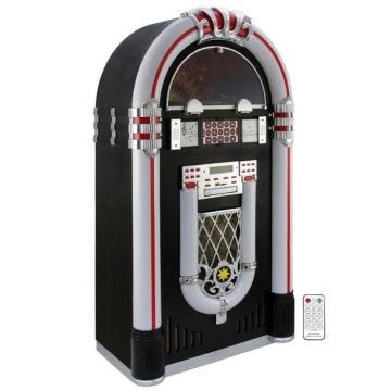 Jukebox Rétro MonsterShop - Lecteur CD, MP3, Bluetooth, Radio, AUX, Eclairage