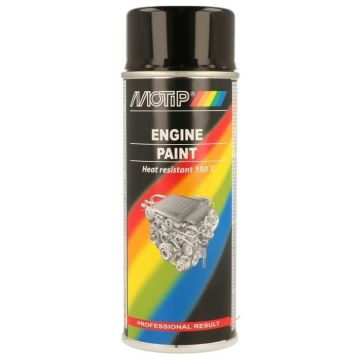 Bombe de peinture Motip noire spéciale rénovation moteur 150Â°C auto pour moto M04092