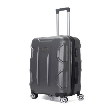 Valise Week-End | Valise Moyenne Taille 65cm | Valise Soute ABS | 4 roues double 360° | Serrure Intégrée | Palace | Gris Anthracite