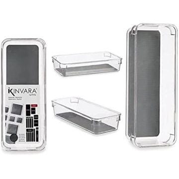 Organiseur de tiroirs - BIGBUY HOME - S3609350 - Gris - Plastique - 23x9,3x4,5 cm