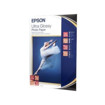 Papier photo Ultra Glacé - EPSON - C13S041927 - 300g - 15 feuilles - Format A4