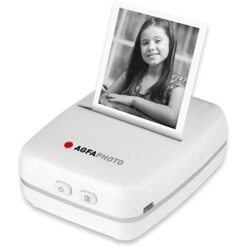 AGFA PHOTO Realipix Pocket P - Imprimante Photo Thermique Portable (Impression Noir et Blanc sans encre, Bluetooth, Batterie