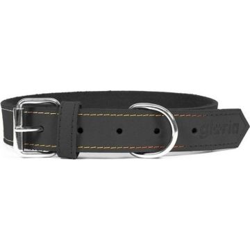 Collier - GLORIA - Nubuck - Noir - Ajustable - Anneau en D