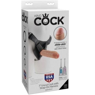 KING COCK STRAP-ON HARNESS 7 UNCUT COCK