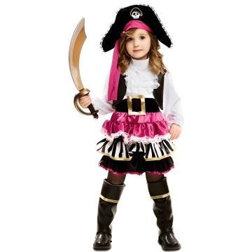 Déguisement Pirate Girly Enfant - No Name - Modèle Pirate - Rose - Polyester - Normes UE