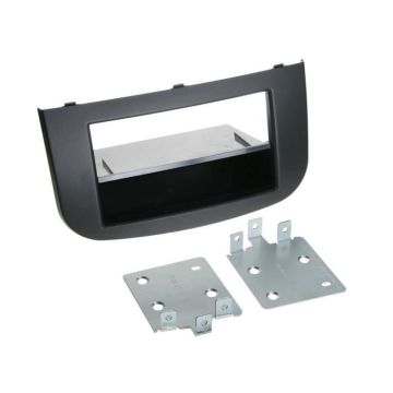 Adaptateur de façade 2-DIN avec vide poche Mitsubishi Colt 2008 > noir