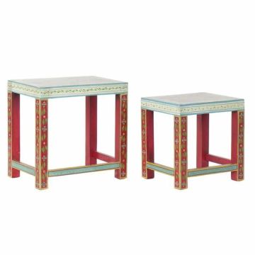 Table d'appoint - Acrylique - Bois de manguier - Blanc