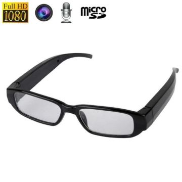 Lunettes Caméra Espion Photo Vidéo Microphone 5 Mp Micro SD Full HD 1080P Noire Plastique +SD 32Go YONIS