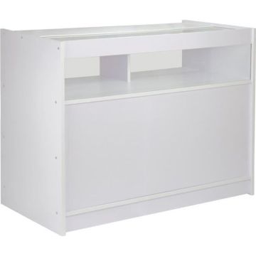 Comptoir Vitrine Blanc B1200 - MonsterShop - Étagère Vitrée - Stockage Supplémentaire
