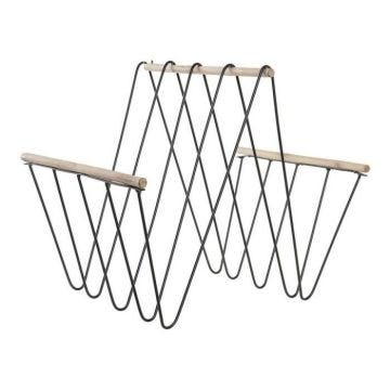 porte-revues 8424001814008 41 x 31 x 36 cm noir fer bois mdf