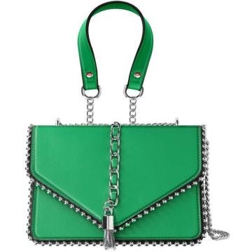 Sac à Main - GALLANTRY - Trendy avec Anse en Chaîne Métallique - Vert - Mixte - Fermeture Aimantée