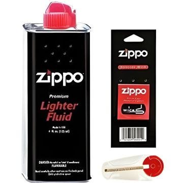 Zippo Recharge d'essence pour briquet + mèche + 6 pierres 125 ml