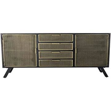Buffet - HOME DECOR - Métal - 144,5 x 42 x 91,5 cm - Multicolore - Meuble de séjour