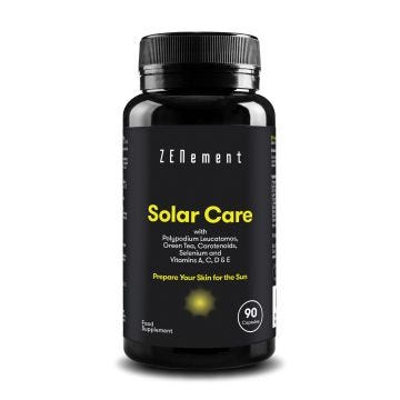 Solar Care avec Polypodium leucatomos, Thé Vert, Caroténoïdes et Vitamines, 90 Gélules | Prépare la peau au bronzage. | de Zenement